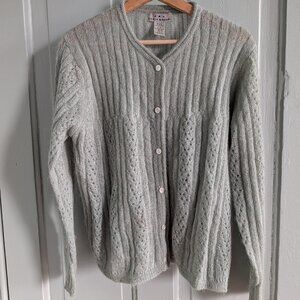 vintage knit pointelle sweater, like sezane